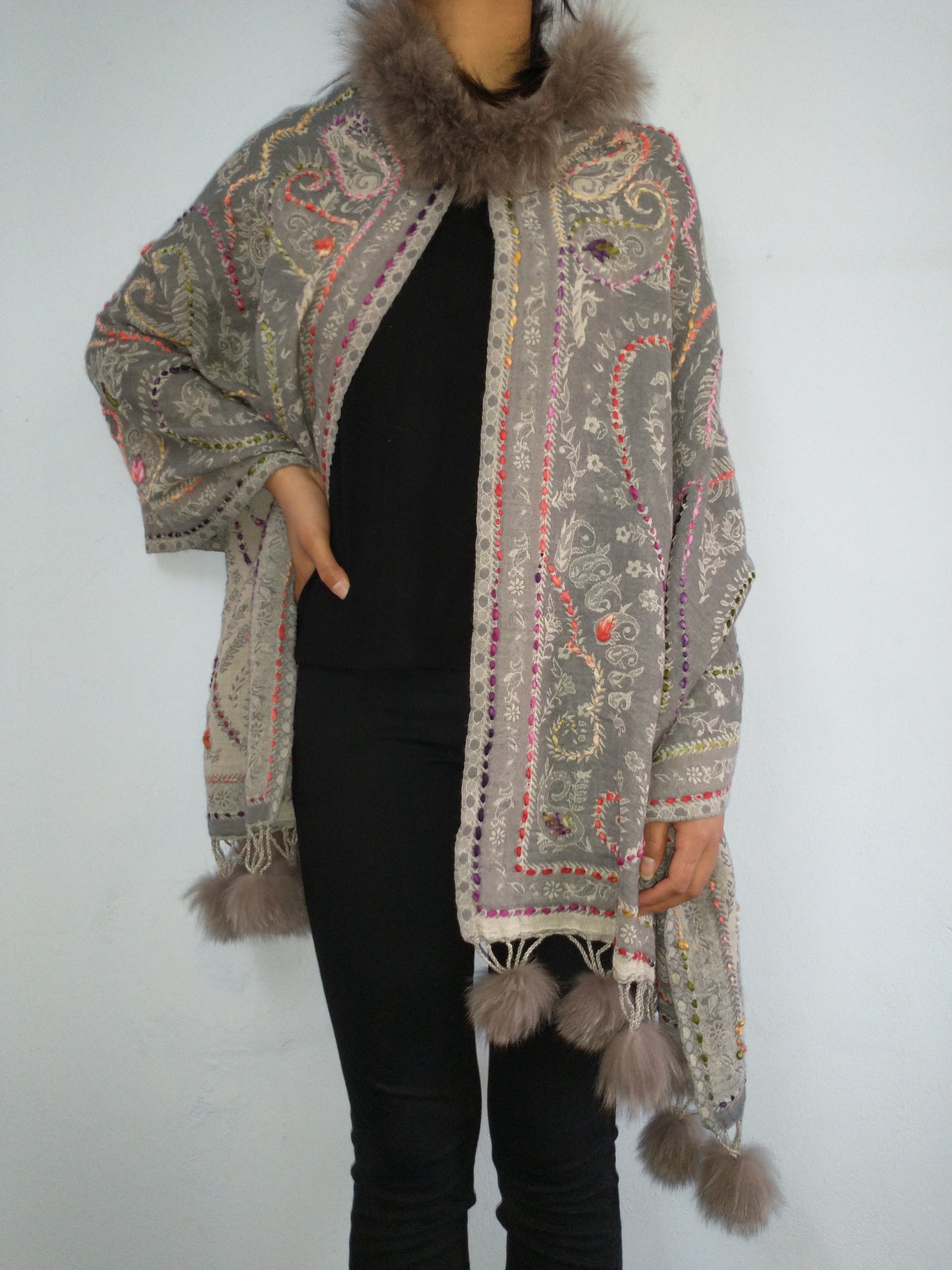 Fluffy Scarfs/ Shawls (Gray)