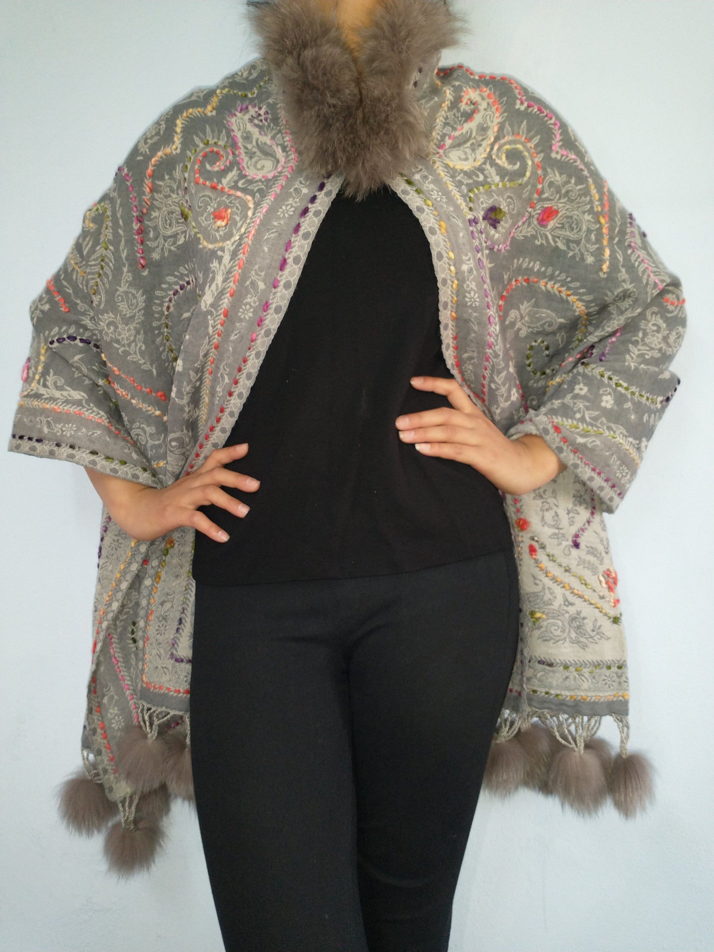 Fluffy Scarfs/ Shawls (Gray)