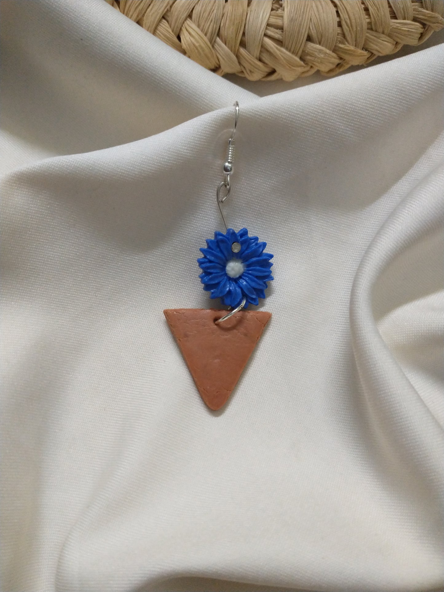 Blue Flower Vase Earrings