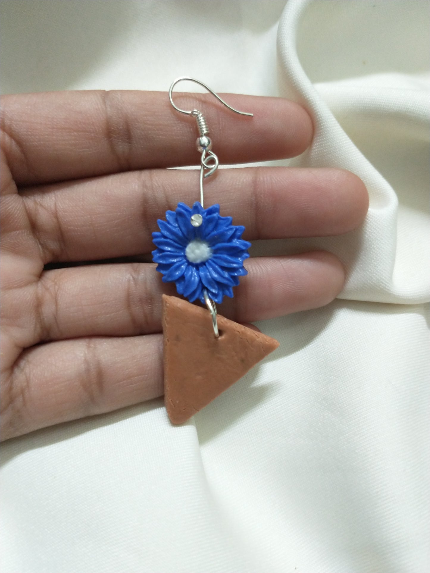 Blue Flower Vase Earrings